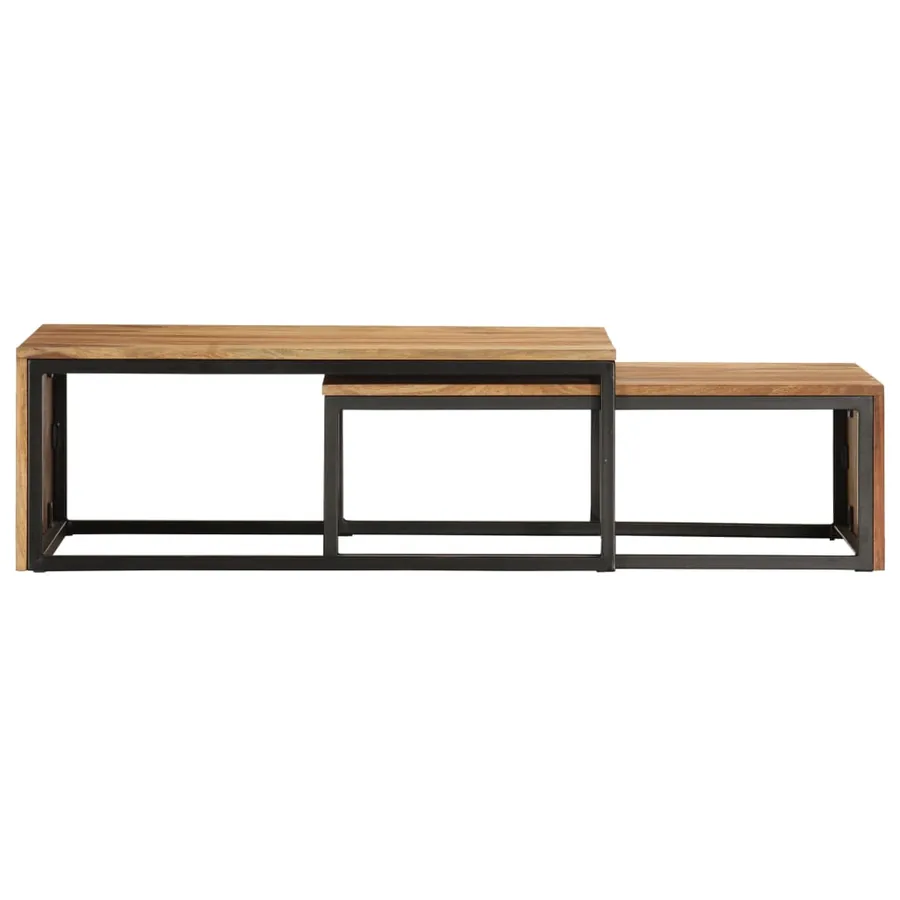 Tables gigognes 2 pcs Bois solide - 4