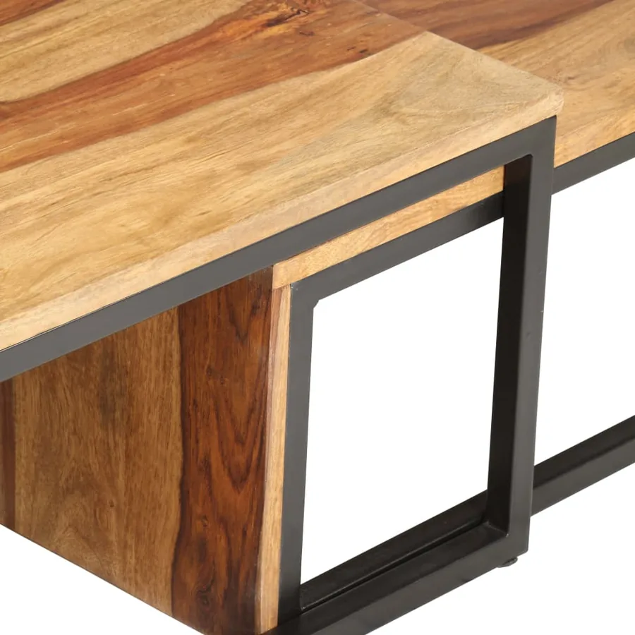 Tables gigognes 2 pcs Bois solide - 7