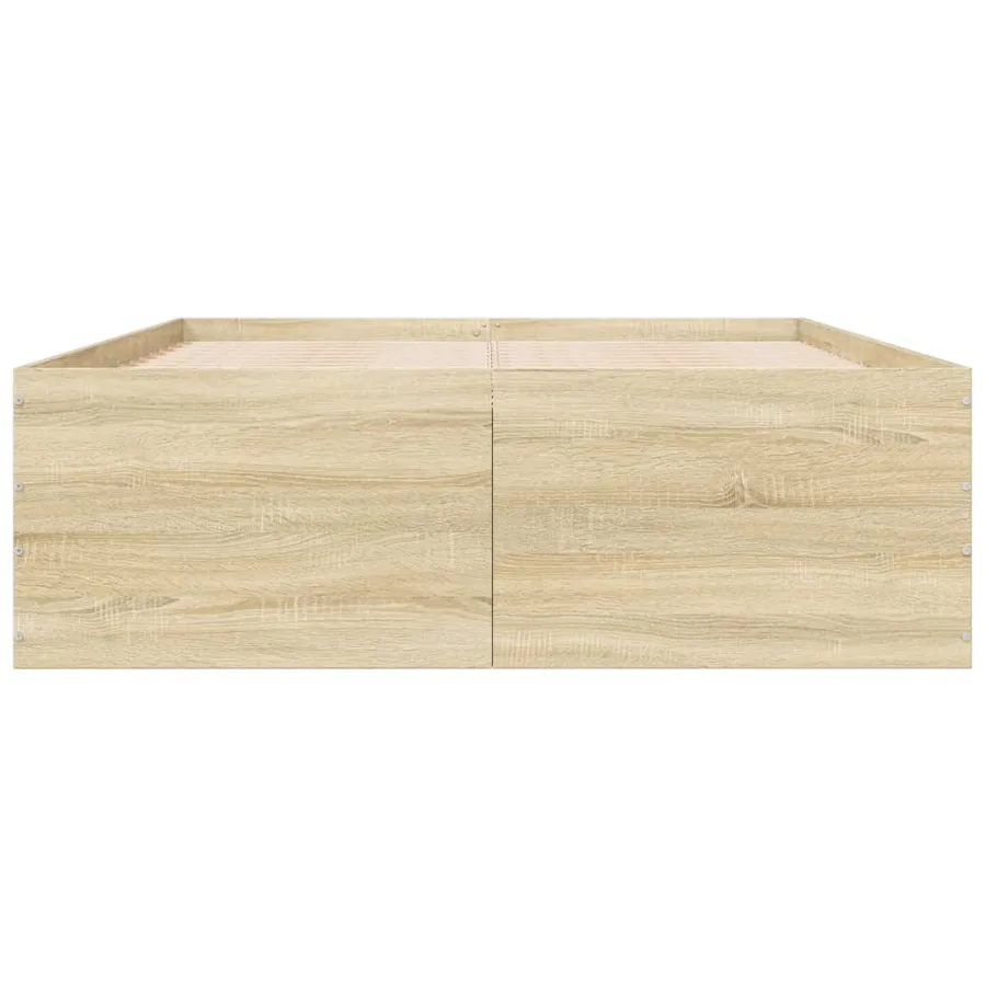 Cadre de lit sans matelas chêne sonoma 135x190 cm - 4
