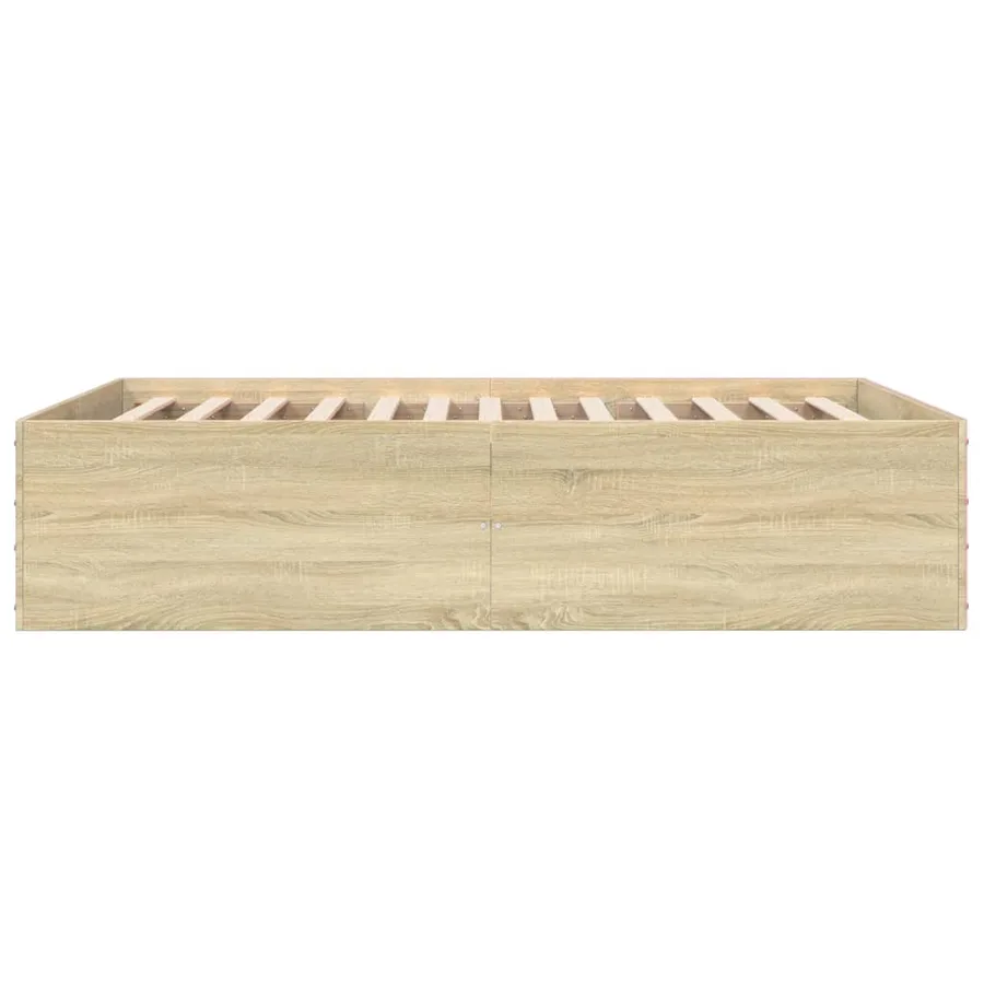 Cadre de lit sans matelas chêne sonoma 135x190 cm - 5