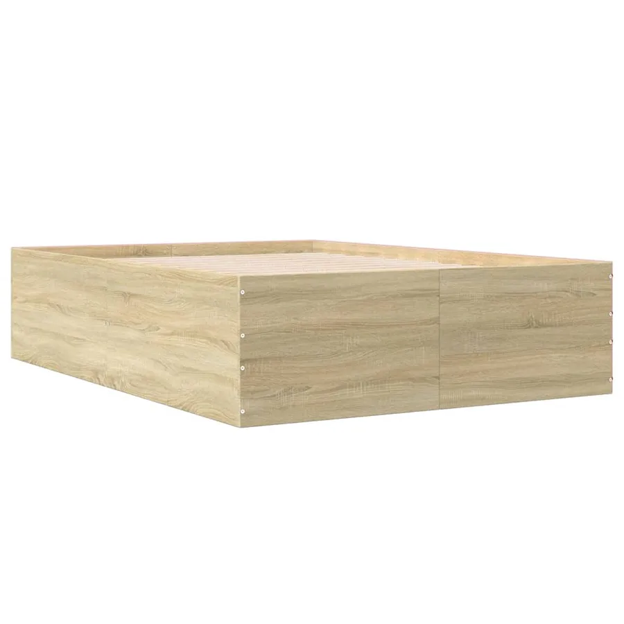 Cadre de lit sans matelas chêne sonoma 135x190 cm - 6