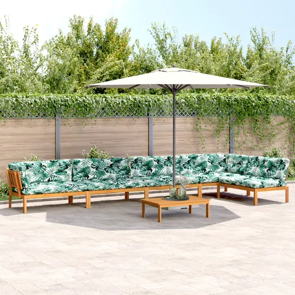 Salon palette de jardin avec coussins 6pcs bois d'acacia massif