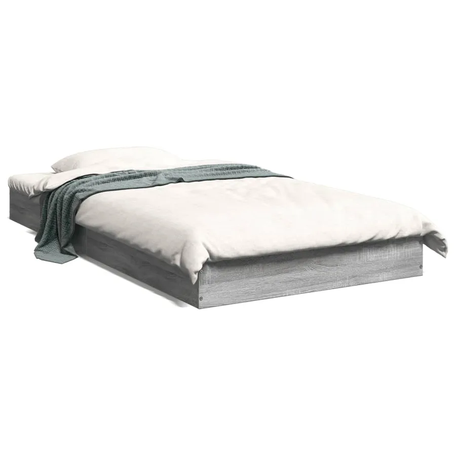Cadre de lit sans matelas sonoma gris 100x200 cm - 2