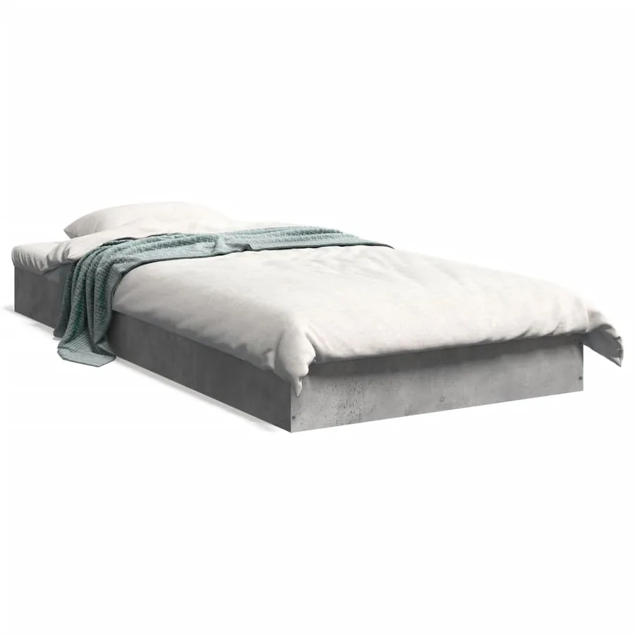 Cadre de lit sans matelas gris béton 75x190 cm - 2