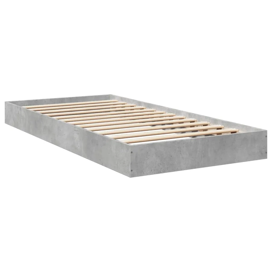 Cadre de lit sans matelas gris béton 75x190 cm - 3