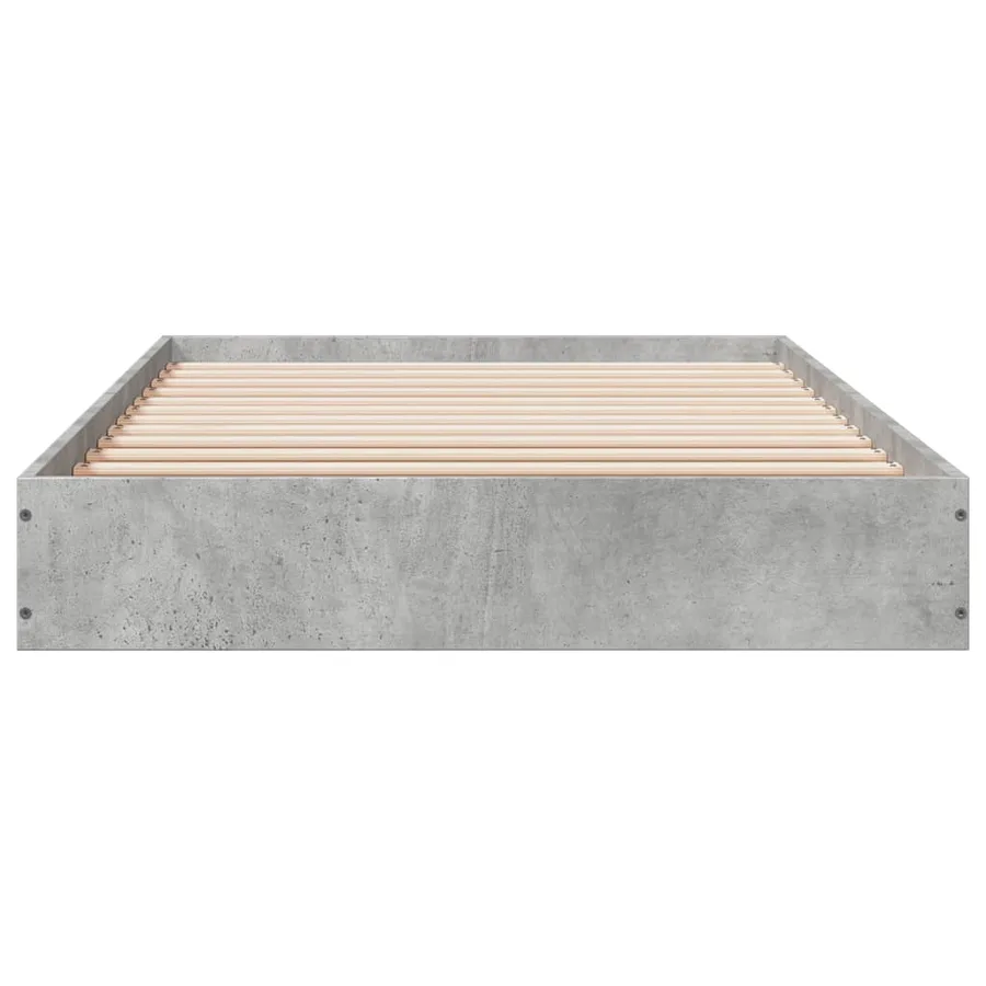 Cadre de lit sans matelas gris béton 75x190 cm - 4