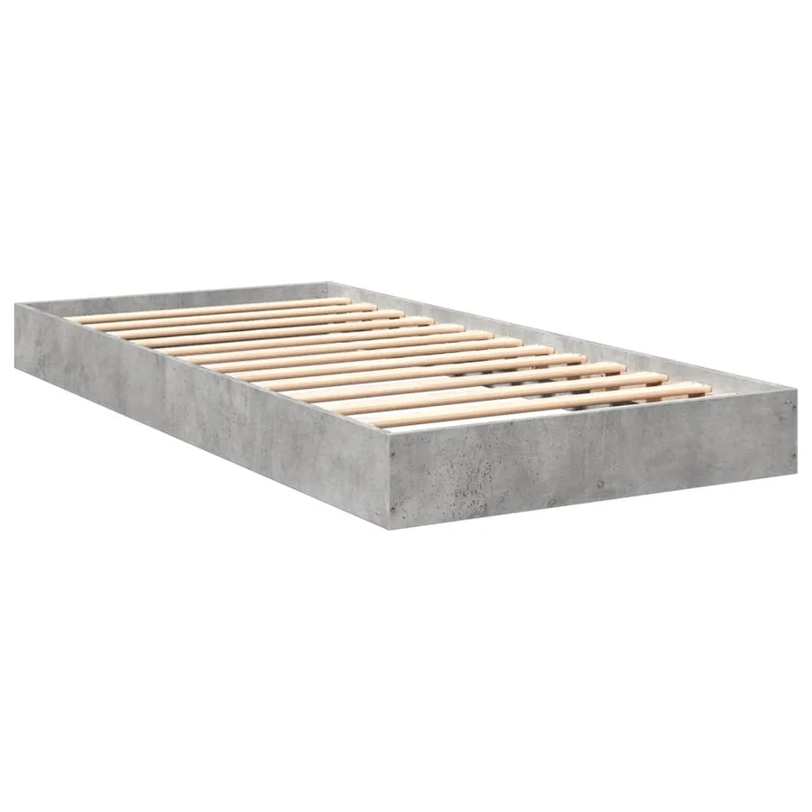 Cadre de lit sans matelas gris béton 75x190 cm - 6