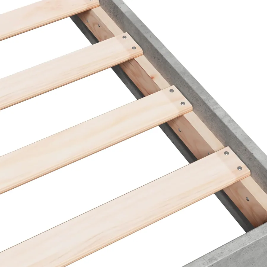 Cadre de lit sans matelas gris béton 75x190 cm - 7