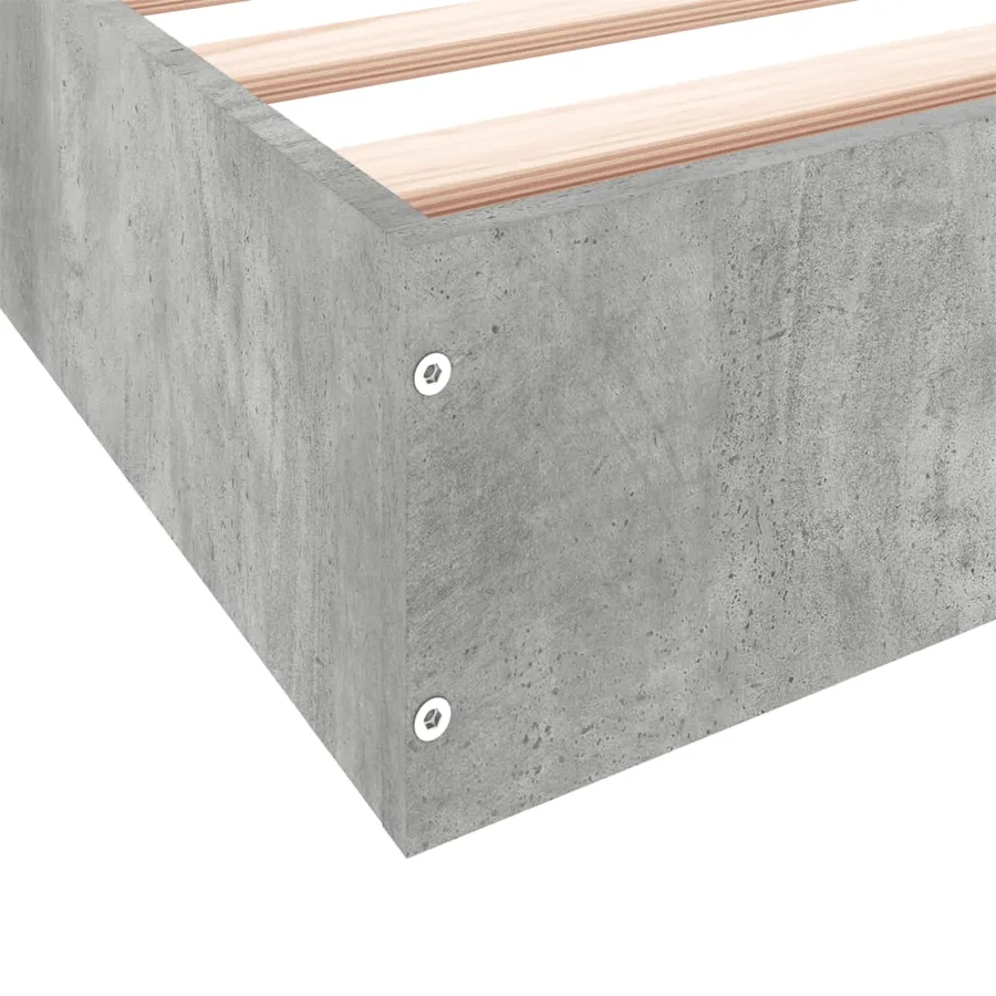 Cadre de lit sans matelas gris béton 75x190 cm - 8