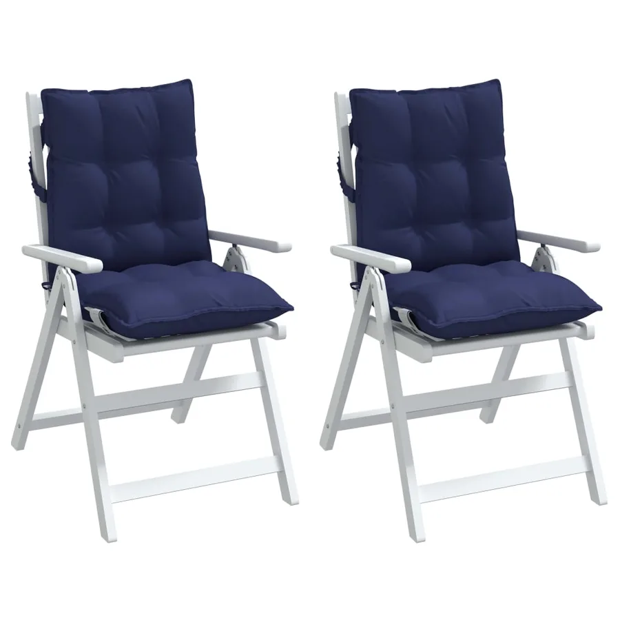 Coussins de chaise à dossier bas lot de 2 bleu marine - 4