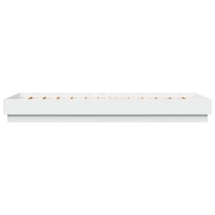 Cadre de lit sans matelas blanc 100x200 cm bois d'ingénierie - 5