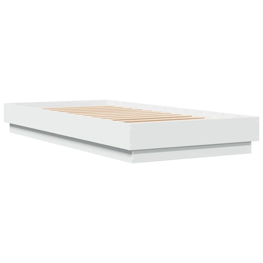 Cadre de lit sans matelas blanc 100x200 cm bois d'ingénierie - 6