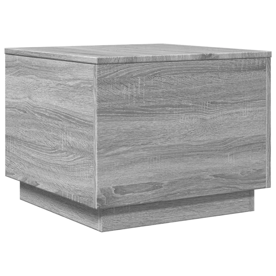 Table basse avec lumières LED sonoma gris 50x50x40 cm - 3