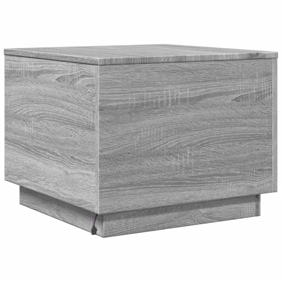 Table basse avec lumières LED sonoma gris 50x50x40 cm - 9