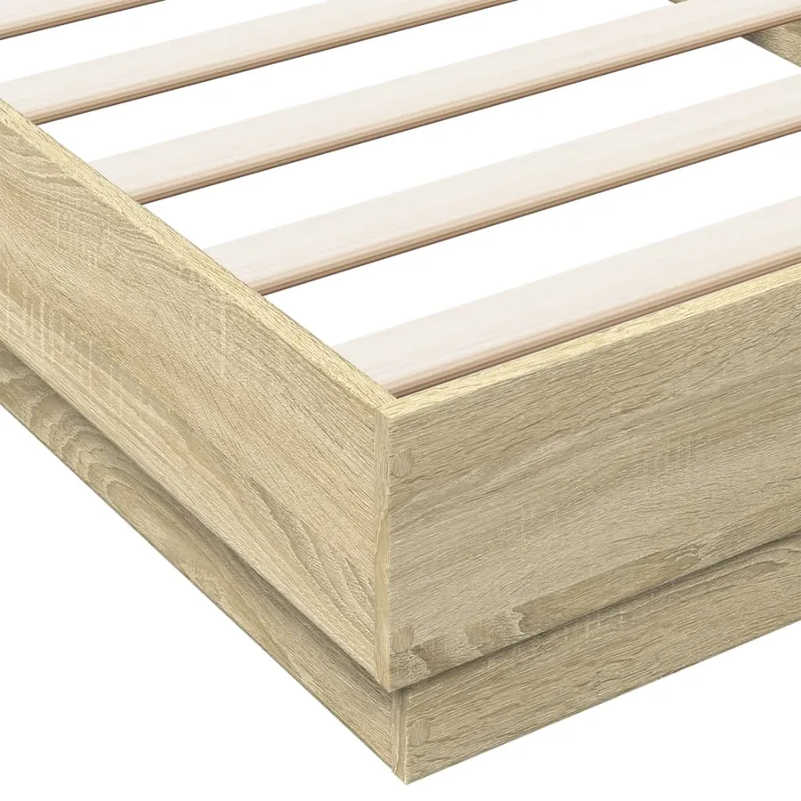 Cadre de lit sans matelas chêne sonoma 100x200 cm - 7