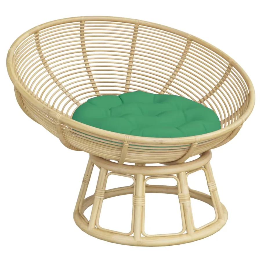 Coussin rond vert Ø 60 x11 cm tissu oxford - 3