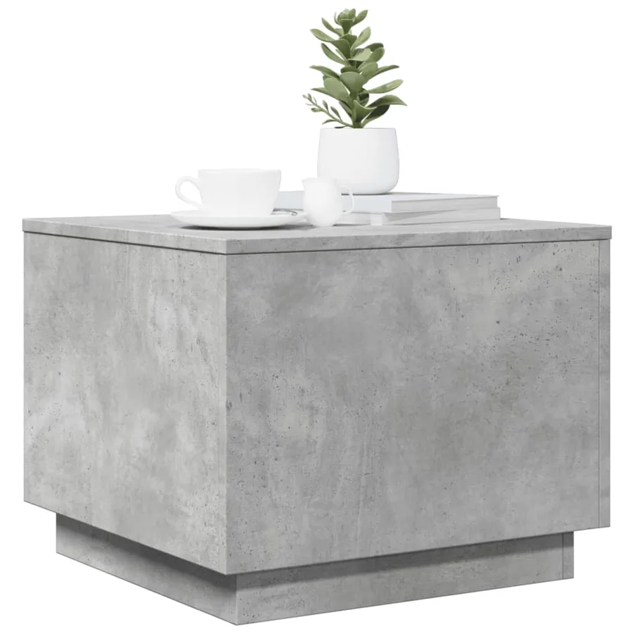 Table basse avec lumières LED gris béton 50x50x40 cm - 6