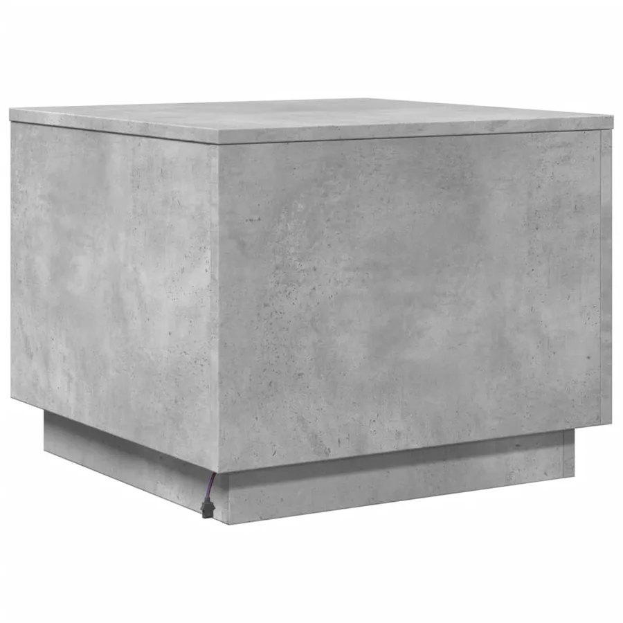 Table basse avec lumières LED gris béton 50x50x40 cm - 9