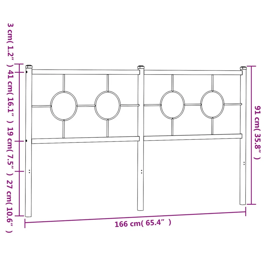 Tête de lit de remplacement métal blanc 160 cm - 7