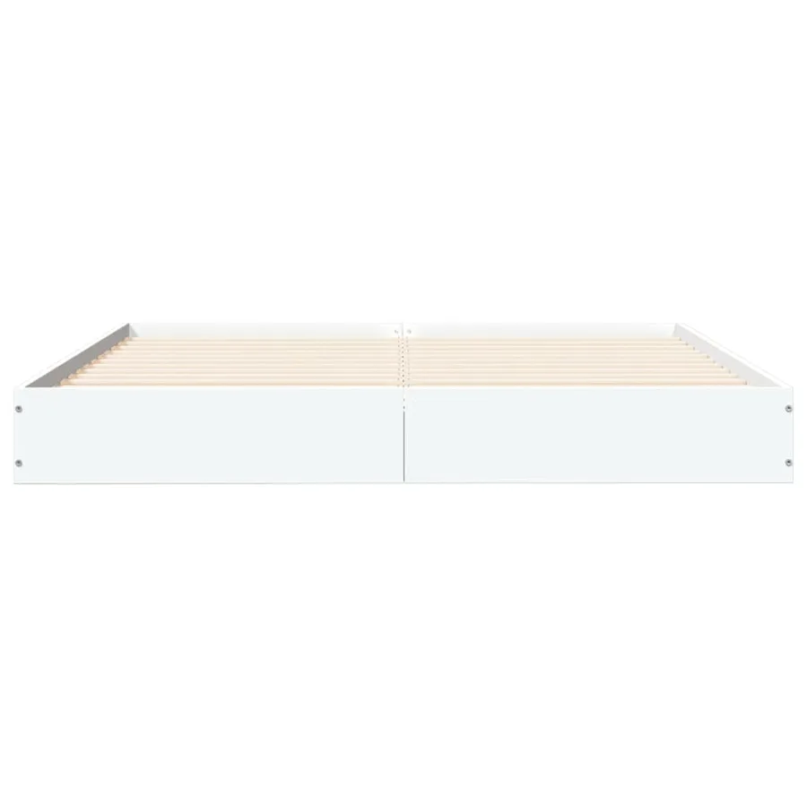 Cadre de lit sans matelas blanc 135x190 cm bois d'ingénierie - 4