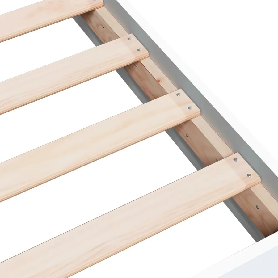 Cadre de lit sans matelas blanc 135x190 cm bois d'ingénierie - 7