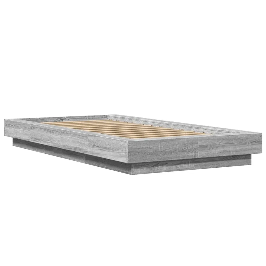 Cadre de lit sans matelas sonoma gris 75x190 cm - 3