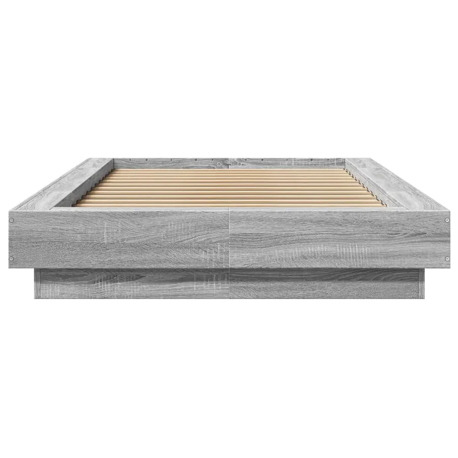 Cadre de lit sans matelas sonoma gris 75x190 cm - 4