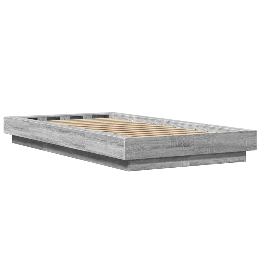 Cadre de lit sans matelas sonoma gris 75x190 cm - 6