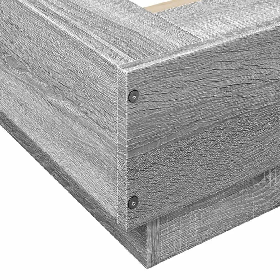Cadre de lit sans matelas sonoma gris 75x190 cm - 7