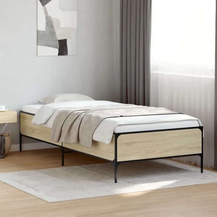 Cadre de lit sans matelas chêne sonoma 90x190 cm