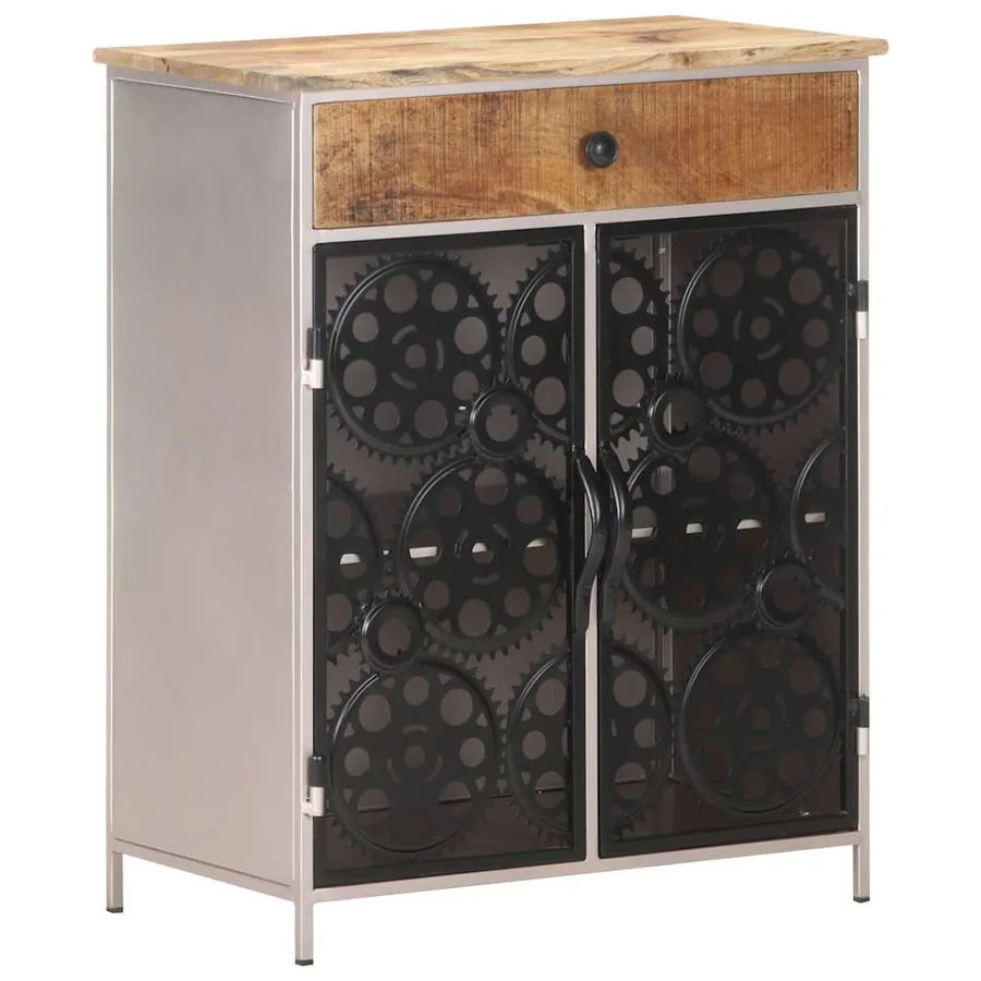 Buffet 60x35x75 cm Bois de manguier brut et fer - 11