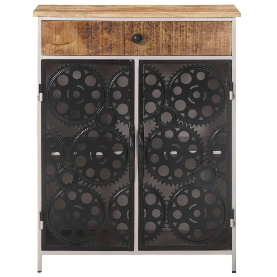 Buffet 60x35x75 cm Bois de manguier brut et fer - 2