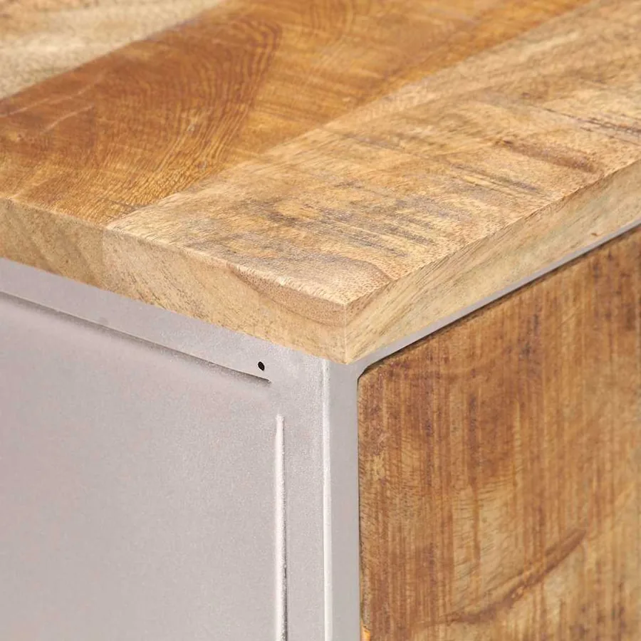 Buffet 60x35x75 cm Bois de manguier brut et fer - 5