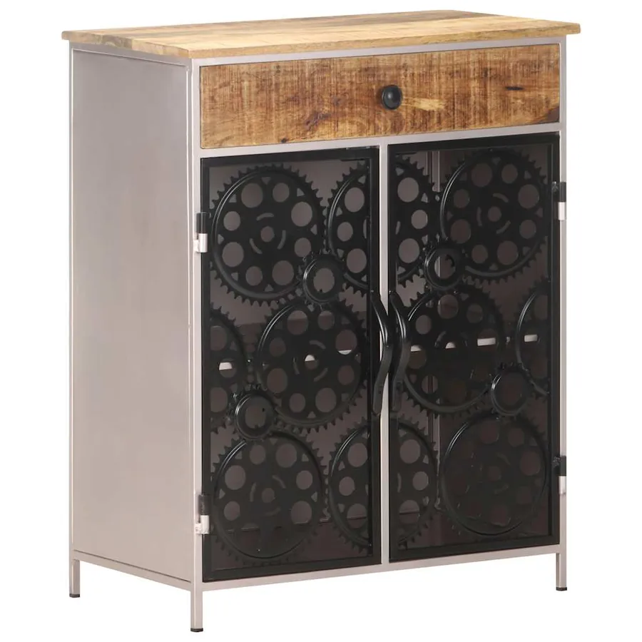 Buffet 60x35x75 cm Bois de manguier brut et fer - 8