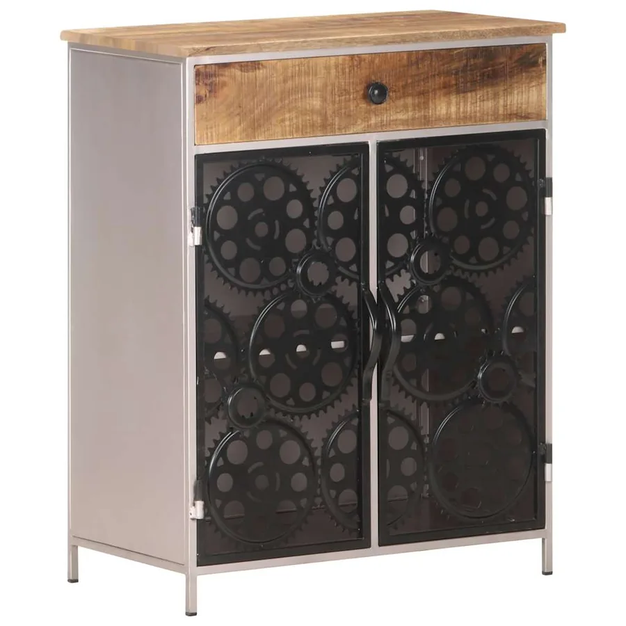 Buffet 60x35x75 cm Bois de manguier brut et fer - 9