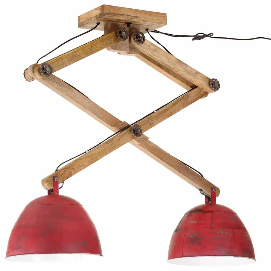 Plafonnier 25 W rouge délavé 29x18x85 cm E27 - 2