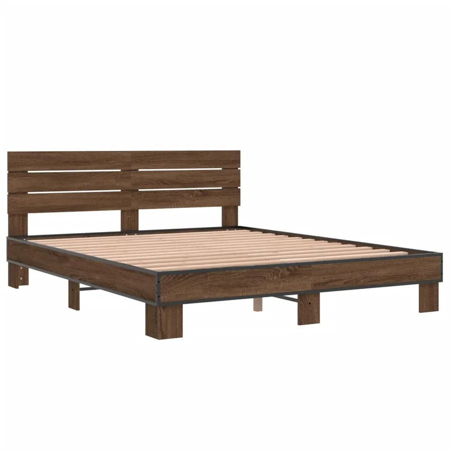 Cadre de lit sans matelas chêne marron 150x200 cm - 3