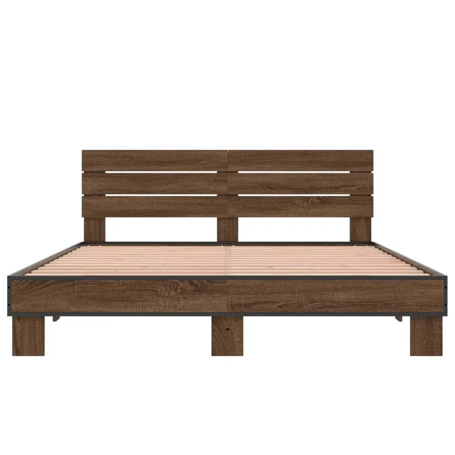 Cadre de lit sans matelas chêne marron 150x200 cm - 4