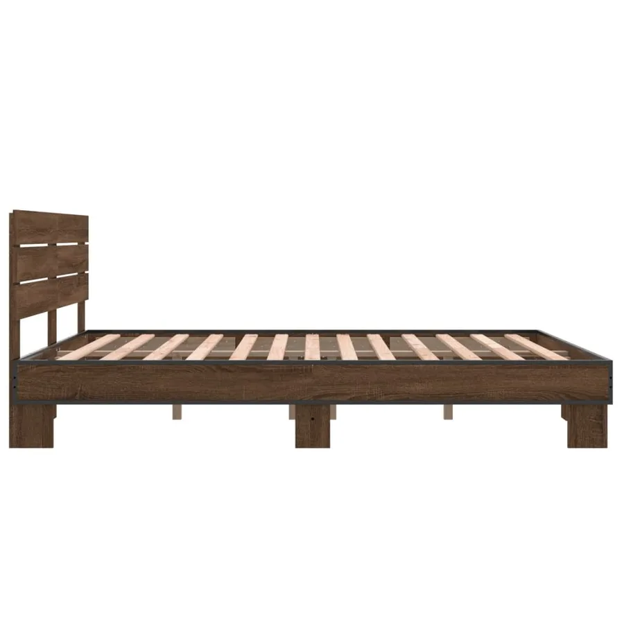 Cadre de lit sans matelas chêne marron 150x200 cm - 5