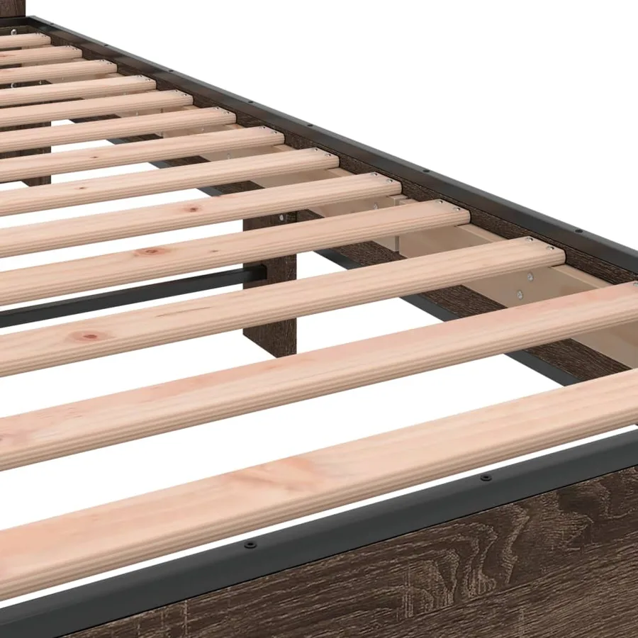 Cadre de lit sans matelas chêne marron 150x200 cm - 7