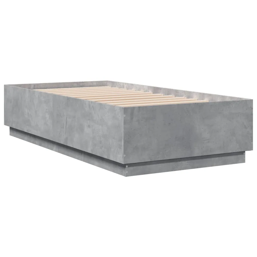 Cadre de lit sans matelas gris béton 90x190 cm - 3