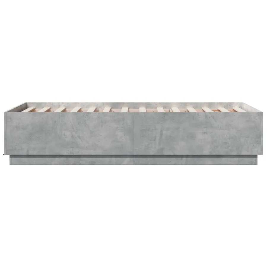 Cadre de lit sans matelas gris béton 90x190 cm - 5