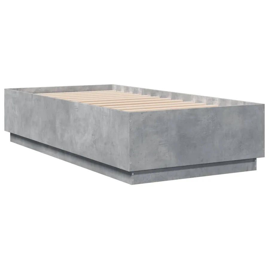 Cadre de lit sans matelas gris béton 90x190 cm - 6