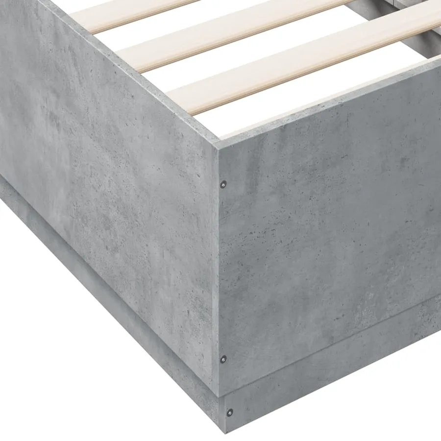 Cadre de lit sans matelas gris béton 90x190 cm - 7