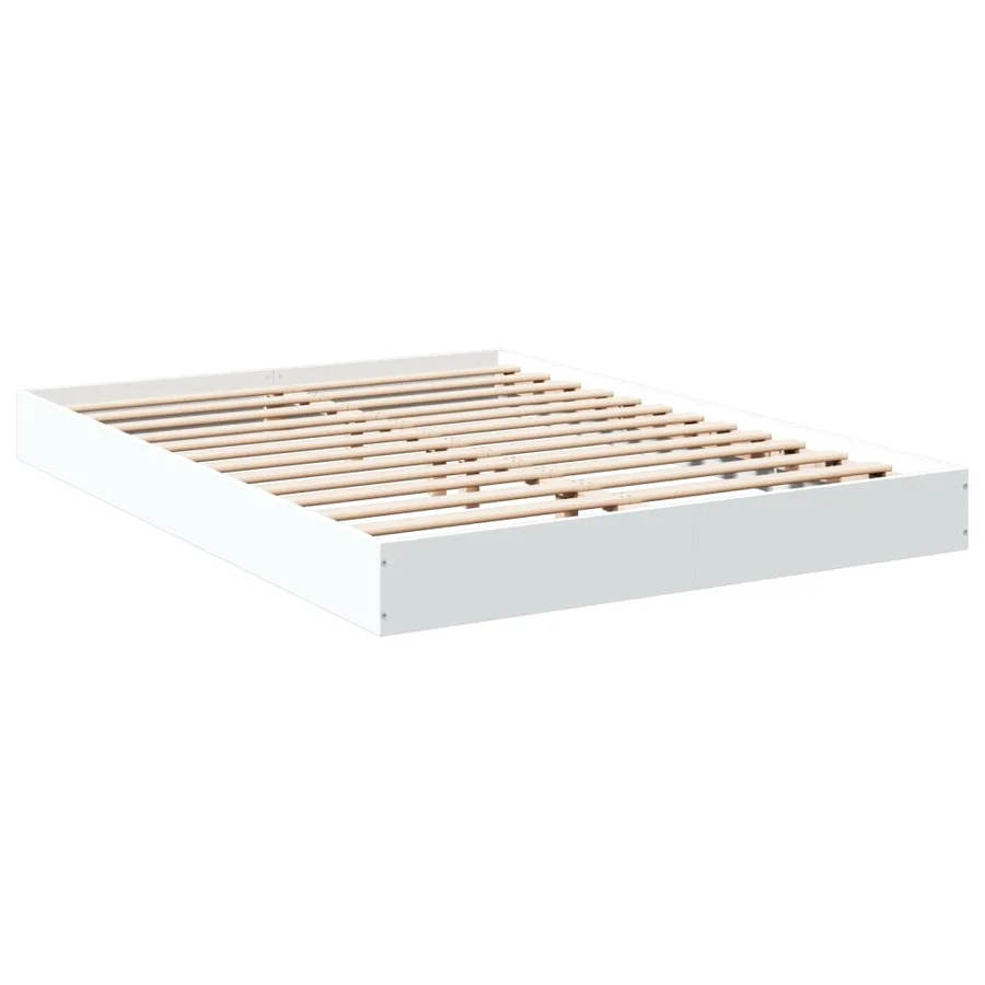 Cadre de lit sans matelas blanc 140x200 cm bois d'ingénierie - 3