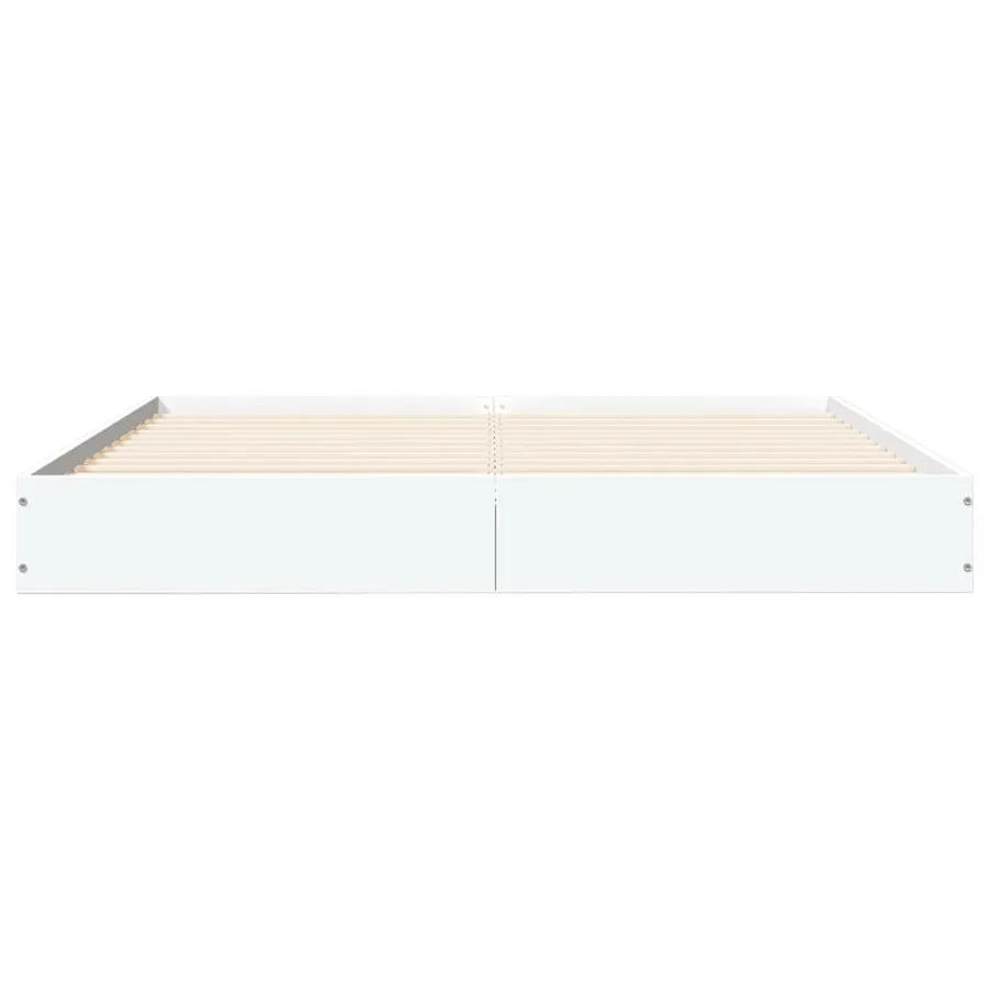 Cadre de lit sans matelas blanc 140x200 cm bois d'ingénierie - 4