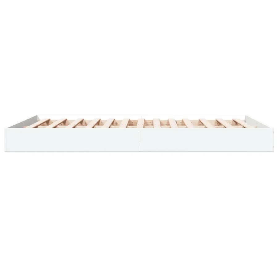 Cadre de lit sans matelas blanc 140x200 cm bois d'ingénierie - 5