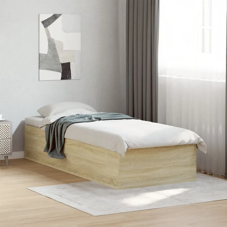 Cadre de lit sans matelas chêne sonoma 100x200 cm - 2