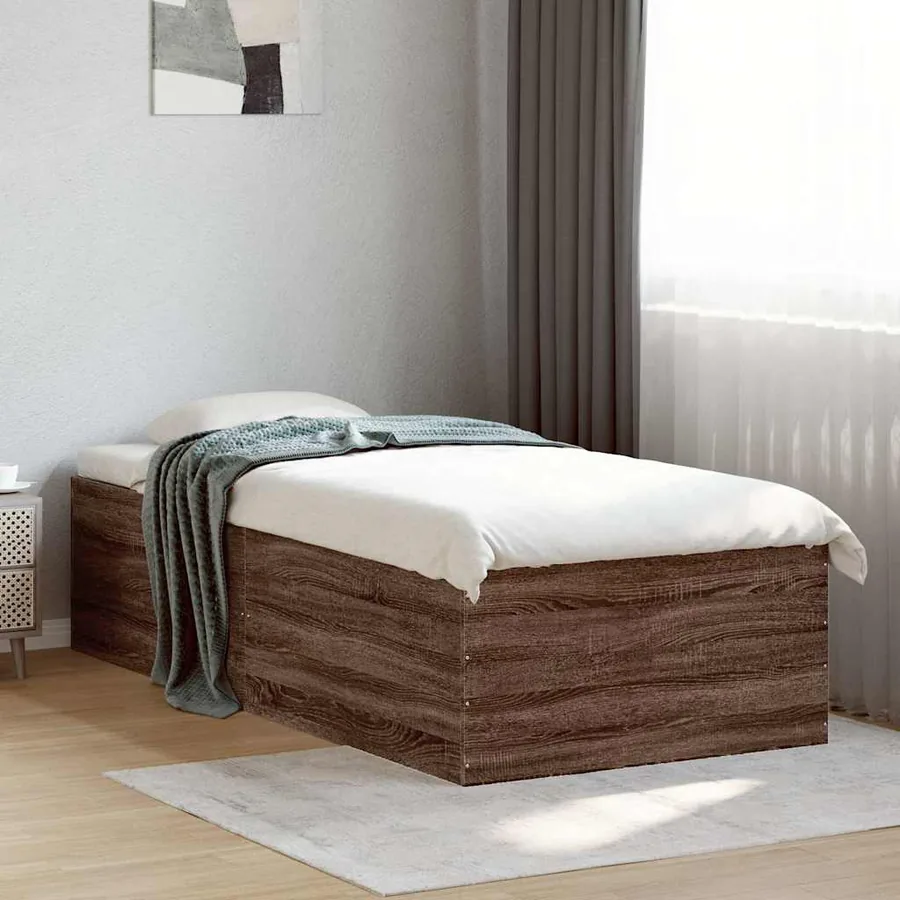 Cadre de lit sans matelas chêne marron 90x200 cm