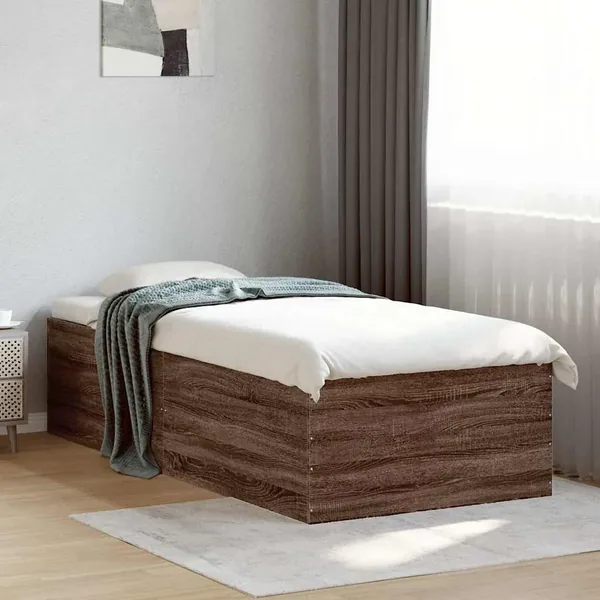 Cadre de lit sans matelas chêne marron 90x200 cm